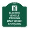 Signmission Electric Vehicle Parking While Charging W/ Graphic Heavy-Gauge Alum Sign, 18" x 18", GW-1818-24113 A-DES-GW-1818-24113 - alternate 1